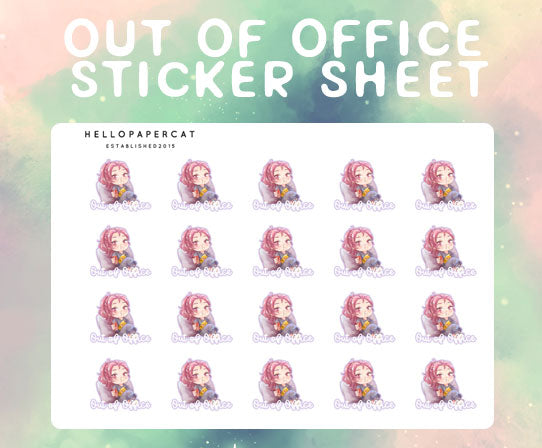 Off Work Sticker Out of Office sticker sheet – HelloPapercat
