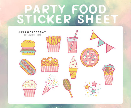 Party food sticker sheet