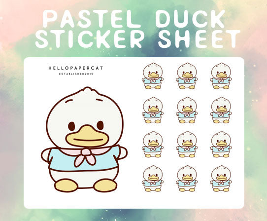 Pastel Duck sticker sheet
