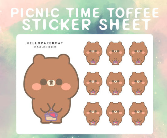 Picnic time Toffee sticker sheet