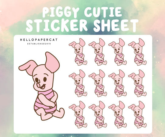Piggy Cutie sticker sheet
