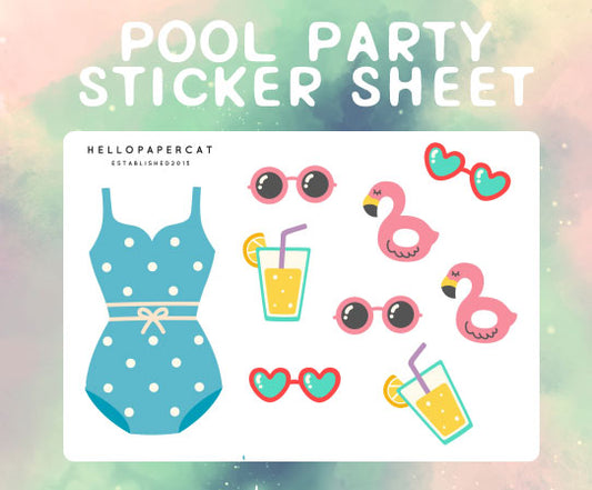 Pool Party sticker sheet