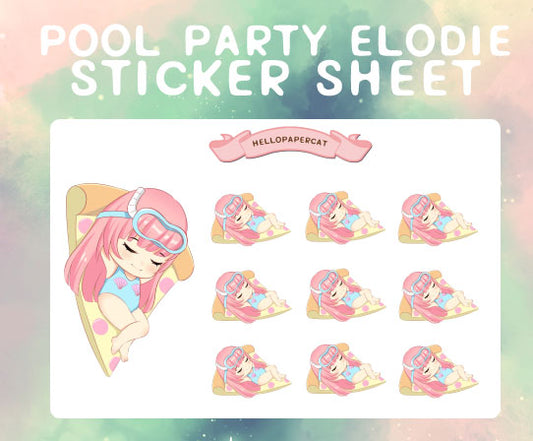 Pool Party Elodie sticker sheet
