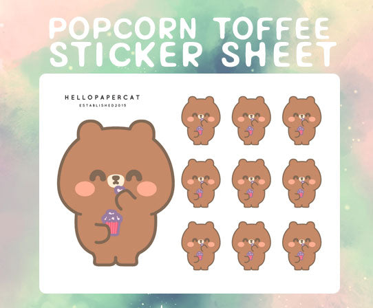 Popcorn Toffee sticker sheet