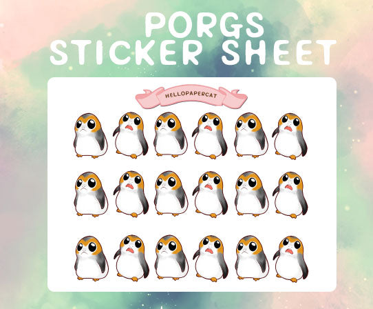 avian creature cutie inspired sticker sheet