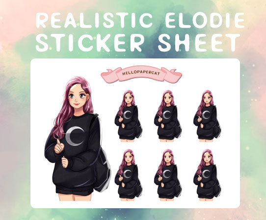 Realistic Elodie sticker sheet
