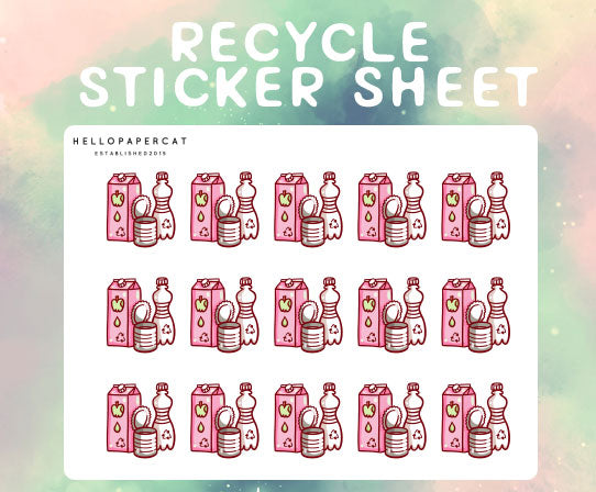 Recycle sticker sheet