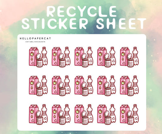 Recycle sticker sheet