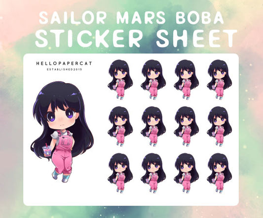 Mars Boba sticker sheet