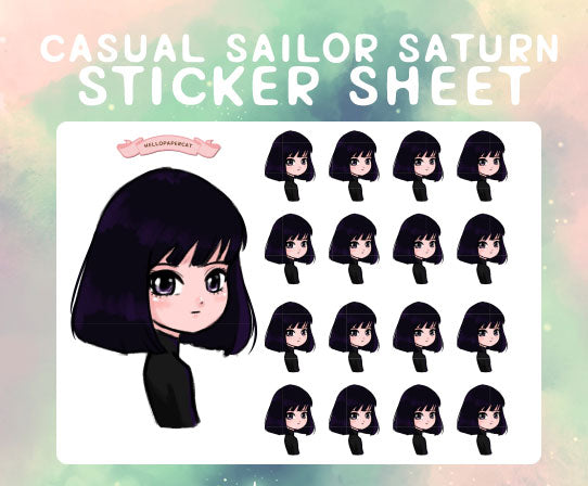 Casual Saturn inspired sticker sheet