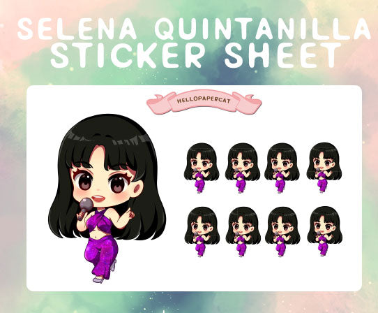 Selena Quintanilla sticker sheet