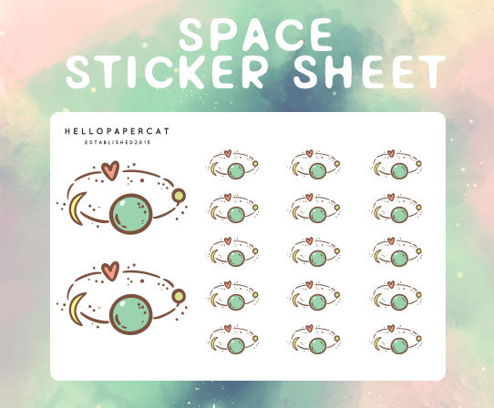 Space sticker sheet
