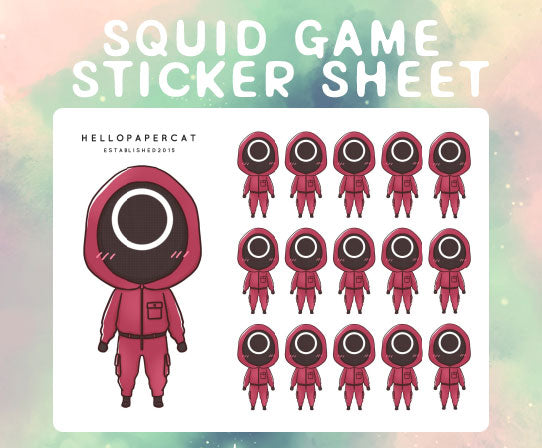 Squid sticker sheet – HelloPapercat