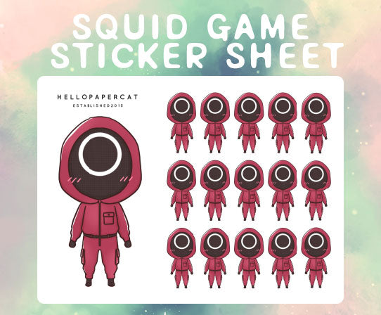 Squid sticker sheet