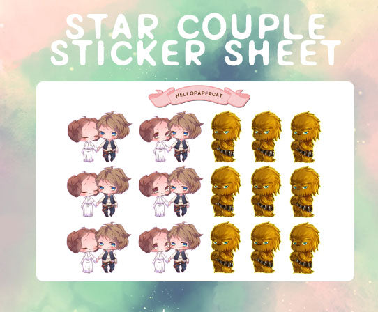 star couple sticker sheet