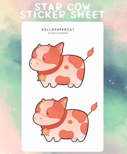 Star Cow sticker sheet