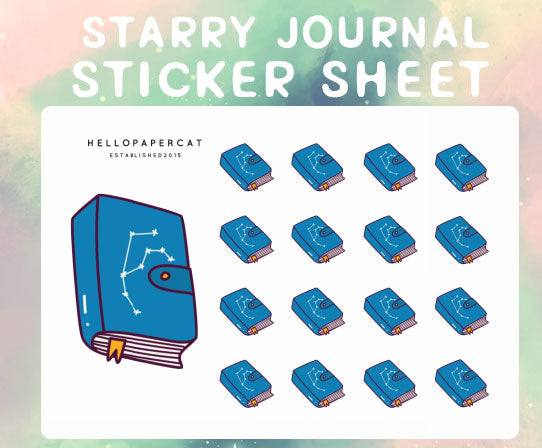 Starry Journal sticker sheet