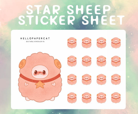 Star Sheep sticker sheet