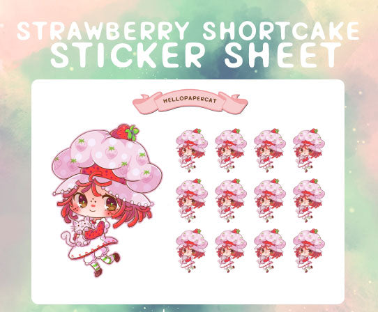 Strawberry girl inspired sticker sheet