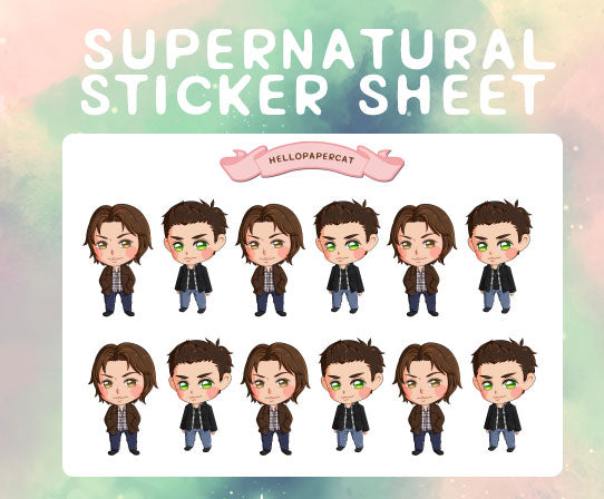 Supernatural sticker sheet