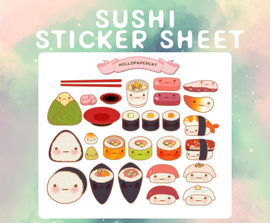 Sushi sticker sheet