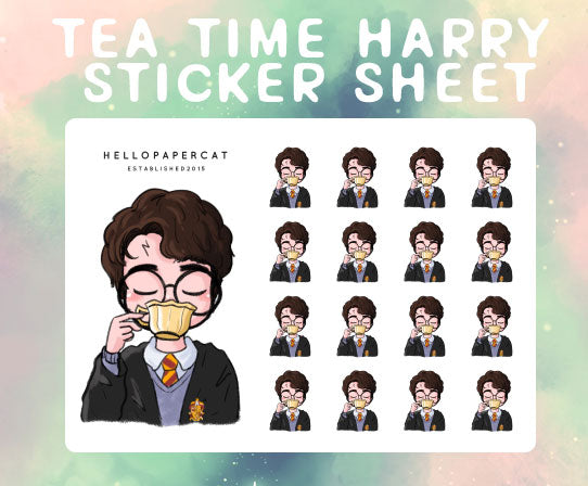 Tea Time Harry sticker sheet