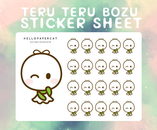 Teru Teru Bozu rain doll sticker sheet