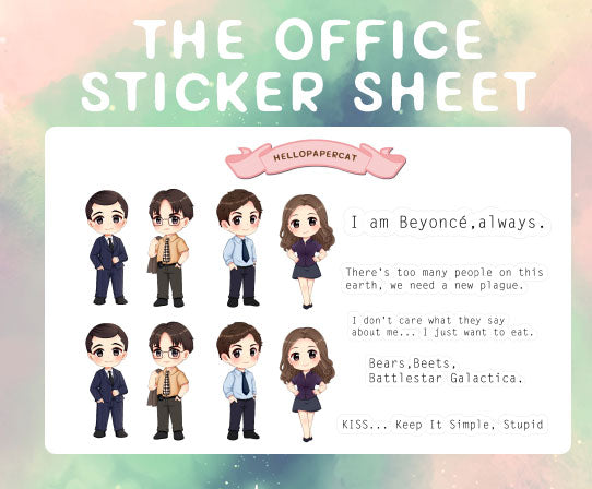 Office friends sticker sheet