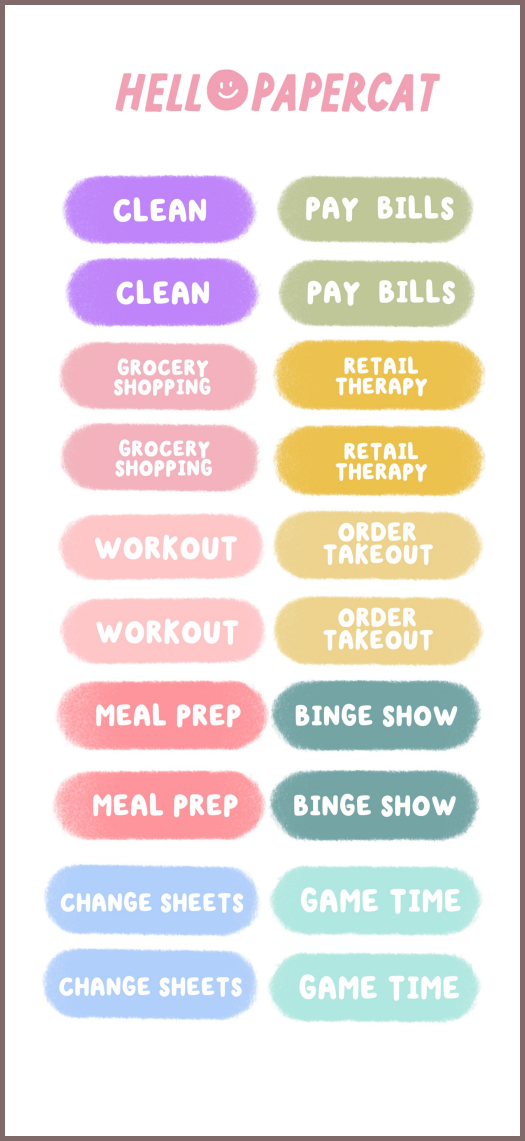 Things to do highlights sticker sheet