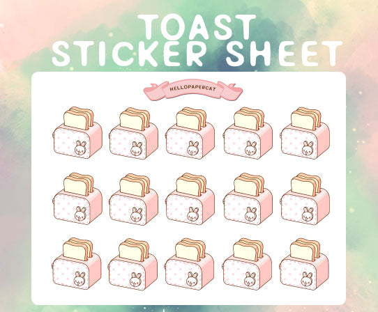Toaster sticker sheet