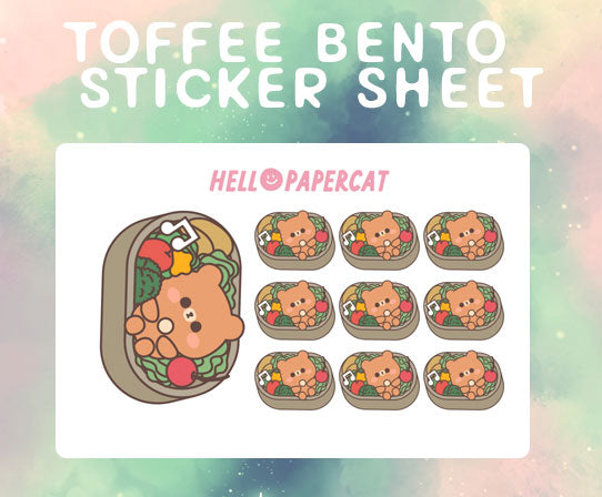 Toffee Bento sticker sheet
