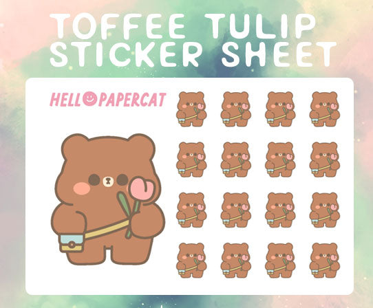 Toffee Tulip sticker sheet