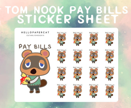 Pay Bills sticker sheet