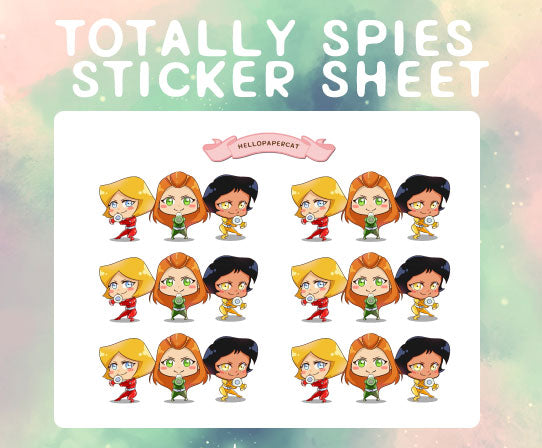 Spy girls inspired sticker sheet