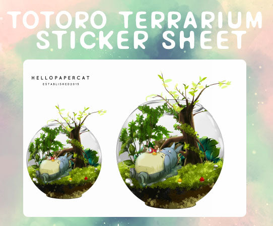 magical forest creature terrarium inspired sticker sheet