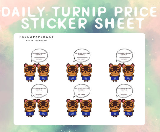 Daily Turnip Prices sticker sheet