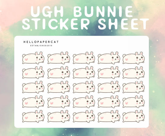 Ugh Bunnie sticker sheet