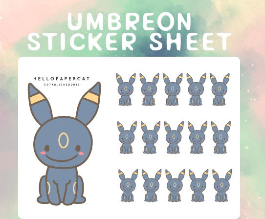 dark type creature cutie sticker sheet