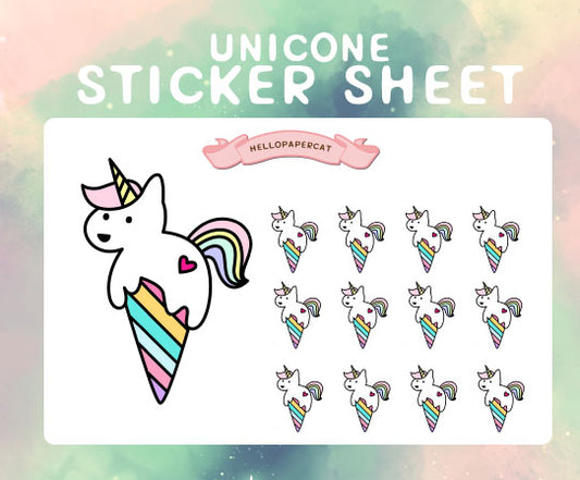 Unicone sticker sheet