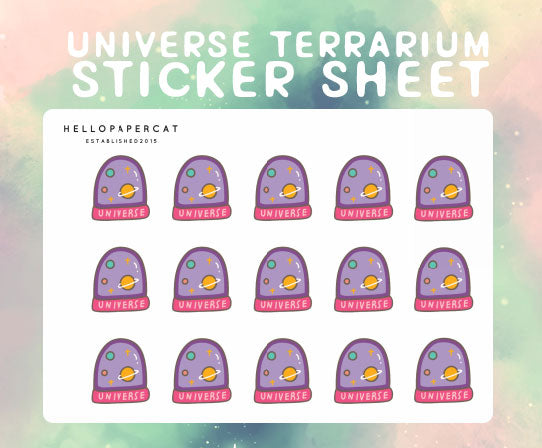 Universe Terrarium sticker sheet