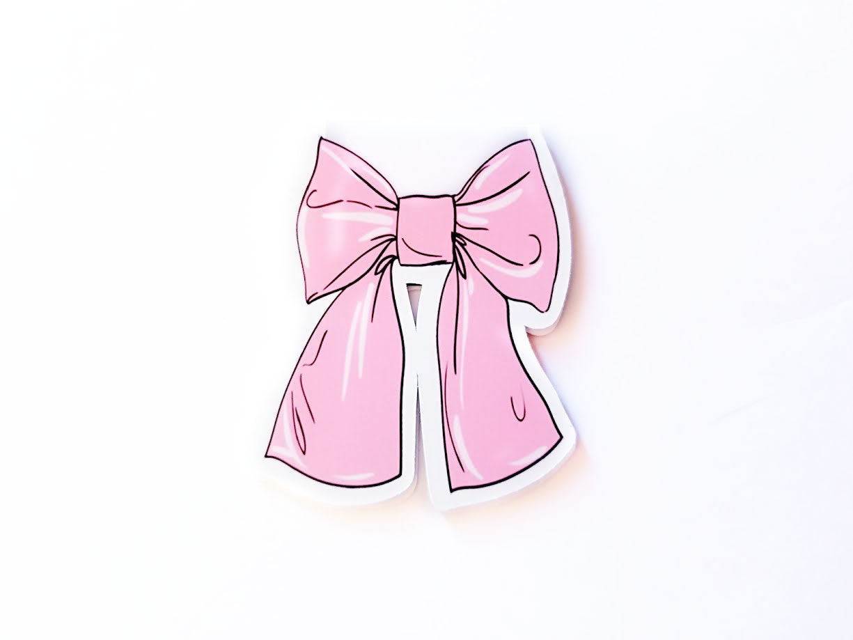 pink bow magnetic bookmark