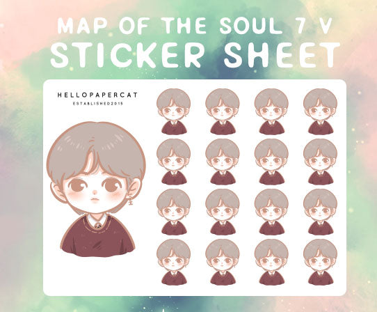 BTS map of the soul 7 V sticker sheet