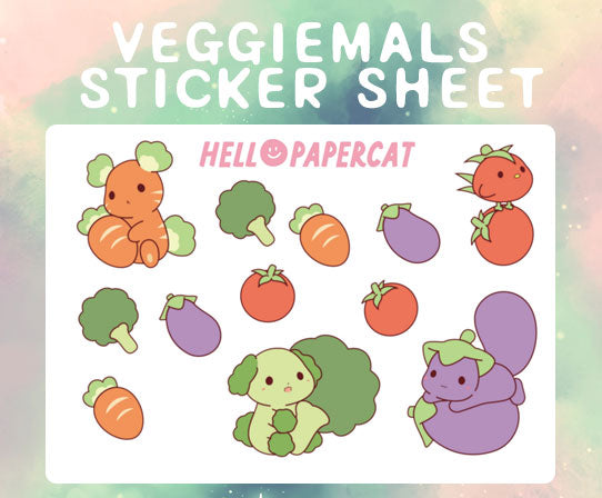 Veggiemals sticker sheet