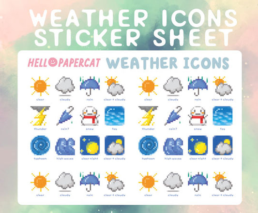 Weather Icons sticker sheet