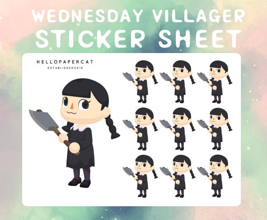 Wednesday Villager sticker sheet