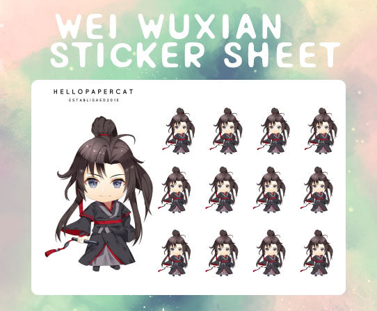 Wei Wuxian sticker sheet