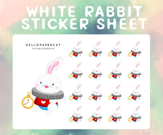 White Rabbit sticker sheet
