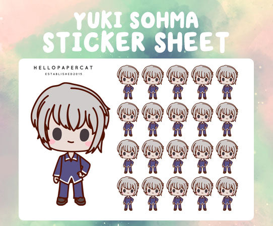 Yuki Sohma sticker sheet